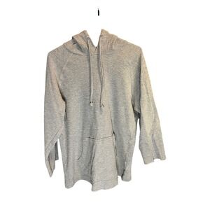 Amazon Essentials Womens Gray Ribbed Knit Pullover Hoodie Raglan Sleeve
